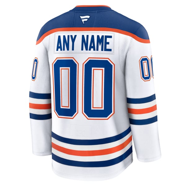 Men's Edmonton Oilers Fanatics White Away Premium Custom Jersey - Image 4