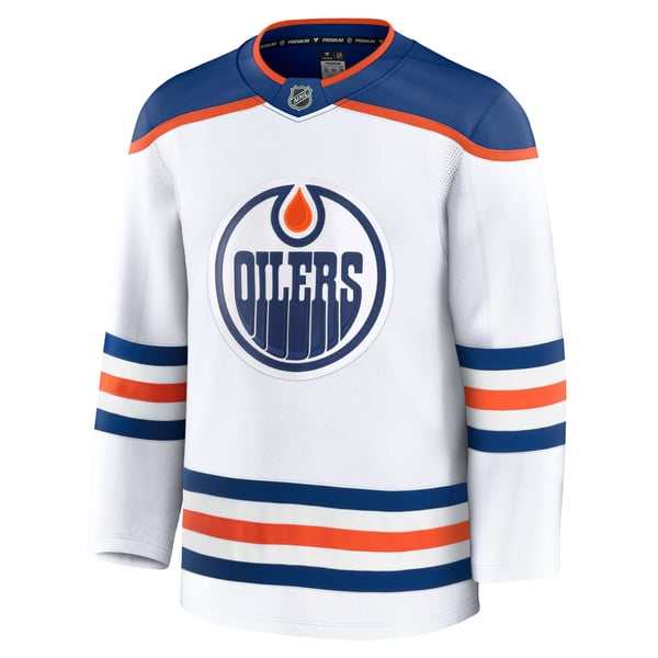 Men's Edmonton Oilers Fanatics White Away Premium Jersey - Image 3