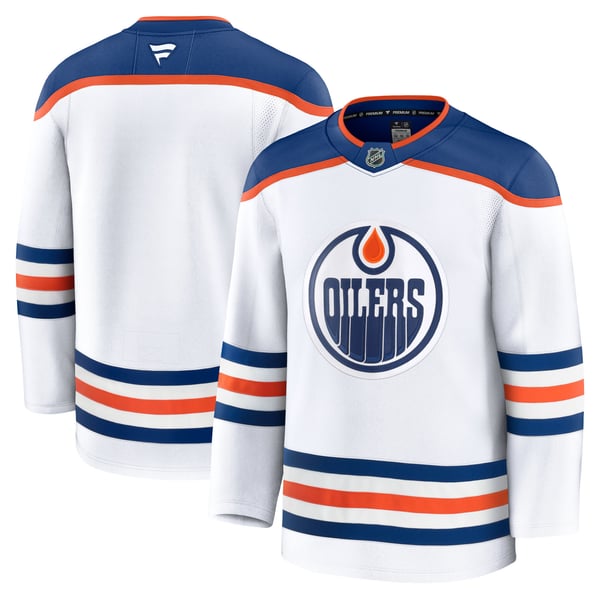Men's Edmonton Oilers Fanatics White Away Premium Jersey - Image 1