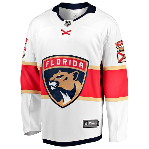 Men's Florida Panthers Fanatics White Away Breakaway Jersey - Image 3