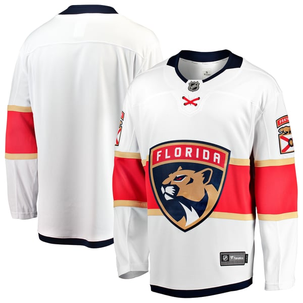 Men's Florida Panthers Fanatics White Away Breakaway Jersey - Image 1