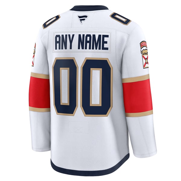 Men's Florida Panthers Fanatics White Away Premium Custom Jersey - Image 4