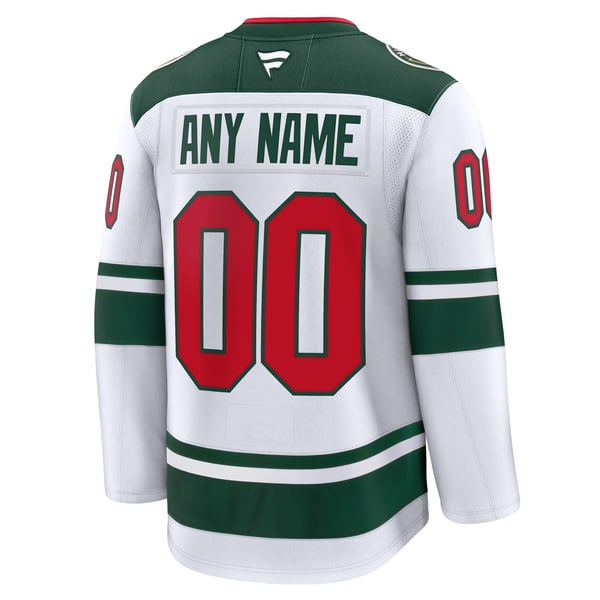 Men's Minnesota Wild Fanatics White Away Premium Custom Jersey - Image 4