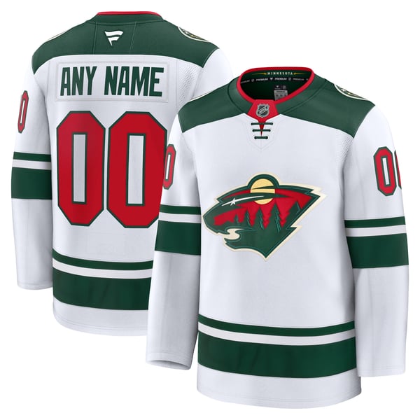 Men's Minnesota Wild Fanatics White Away Premium Custom Jersey - Image 1