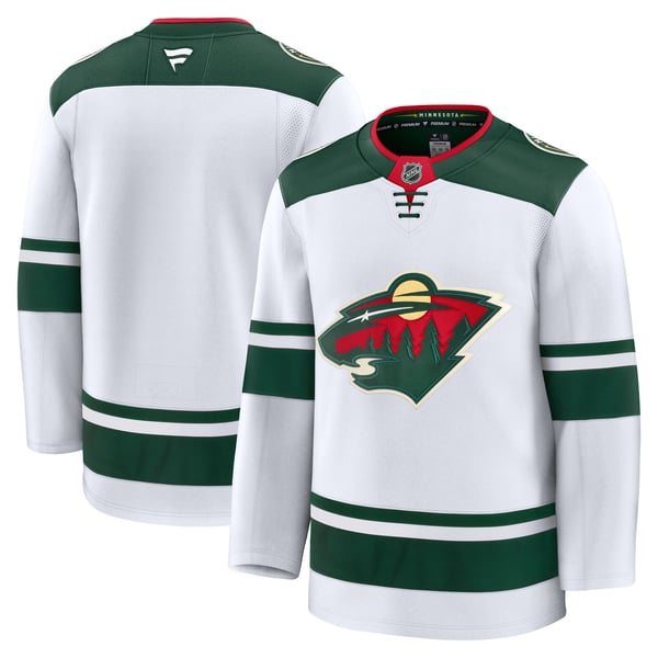 Men's Minnesota Wild Fanatics White Away Premium Jersey - Image 2