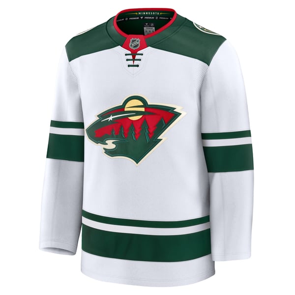 Men's Minnesota Wild Fanatics White Away Premium Jersey - Image 3