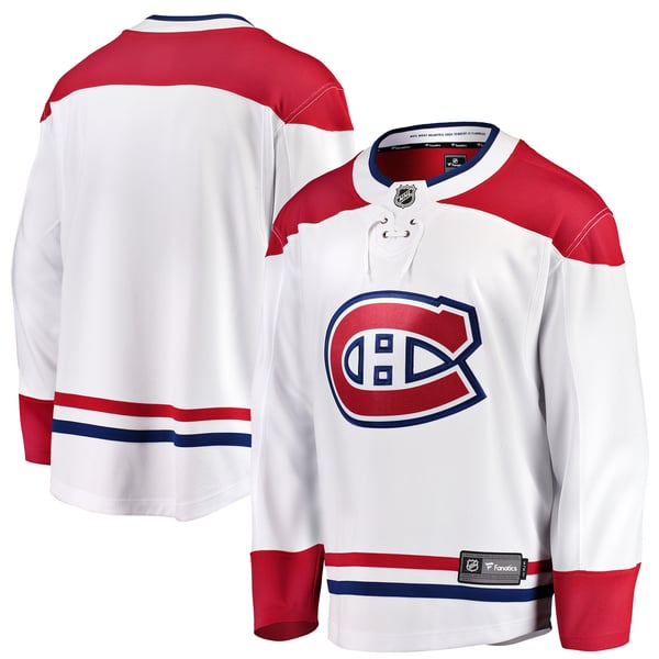 Men's Montreal Canadiens Fanatics White Away Breakaway Jersey - Image 2