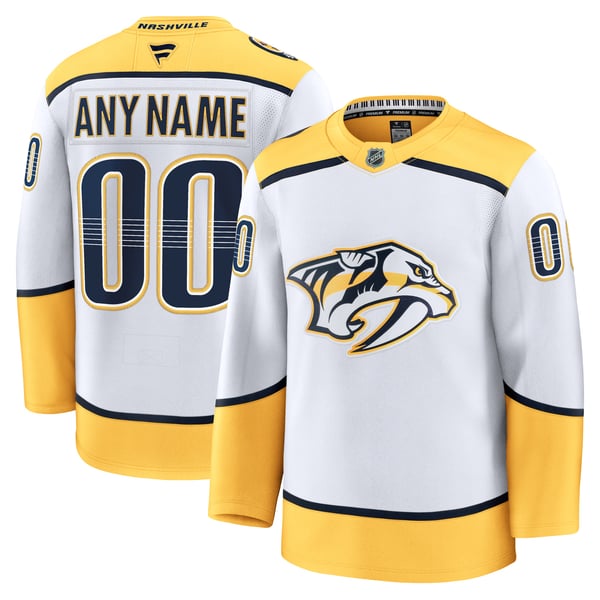 Men's Nashville Predators Fanatics White Away Premium Custom Jersey - Image 1