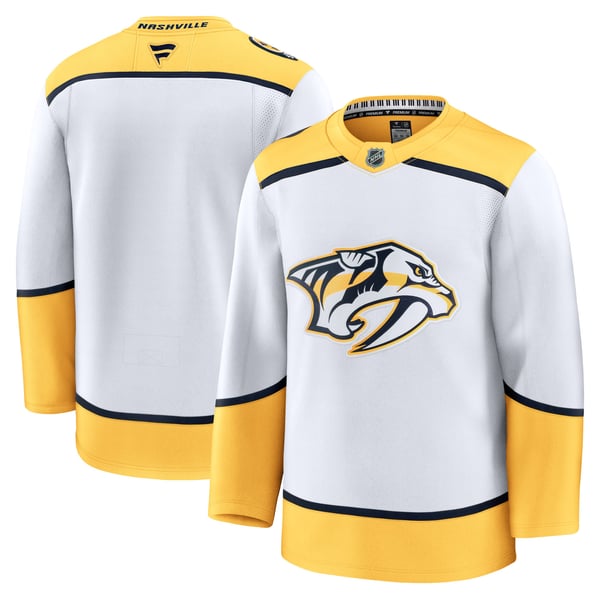 Men's Nashville Predators Fanatics White Away Premium Jersey - Image 1