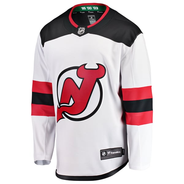 Men's New Jersey Devils Fanatics White Away Breakaway Jersey - Image 3