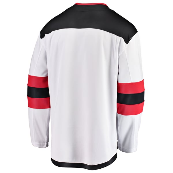 Men's New Jersey Devils Fanatics White Away Breakaway Jersey - Image 4