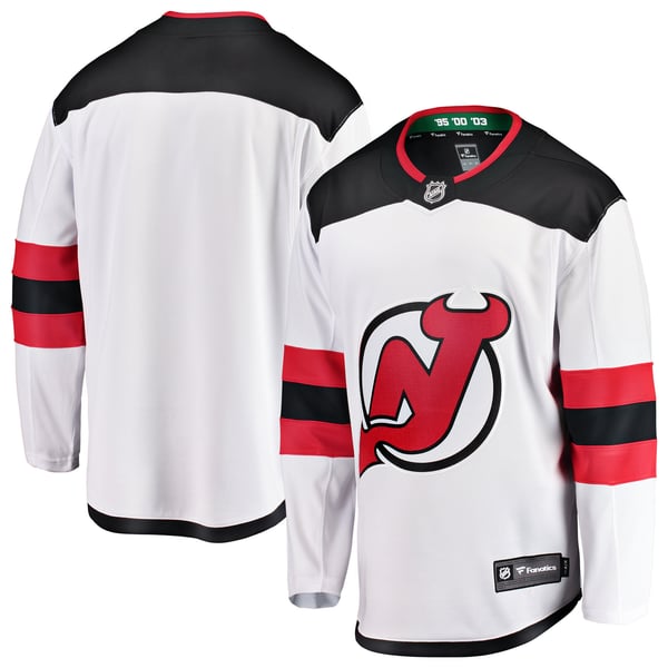 Men's New Jersey Devils Fanatics White Away Breakaway Jersey - Image 1