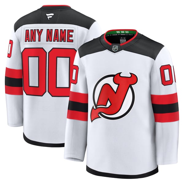 Men's New Jersey Devils Fanatics White Away Premium Custom Jersey - Image 1