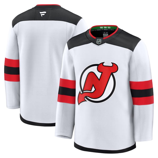 Men's New Jersey Devils Fanatics White Away Premium Jersey - Image 1
