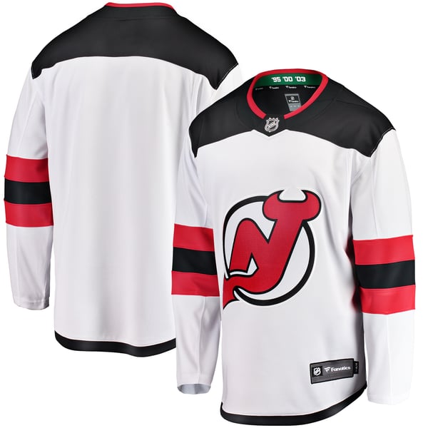 Men's New Jersey Devils Fanatics White Breakaway Away Jersey - Image 2