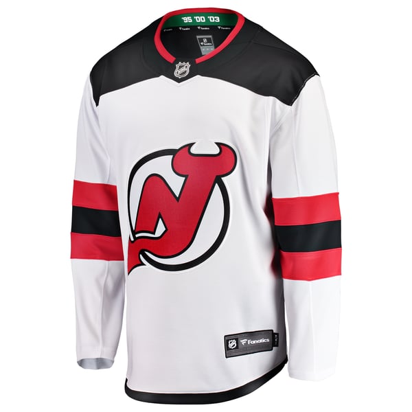 Men's New Jersey Devils Fanatics White Breakaway Away Jersey - Image 3