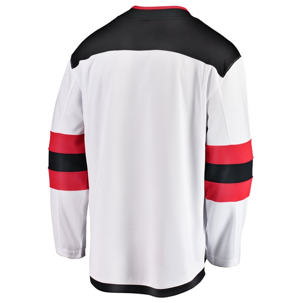 Men's New Jersey Devils Fanatics White Breakaway Away Jersey - Image 4