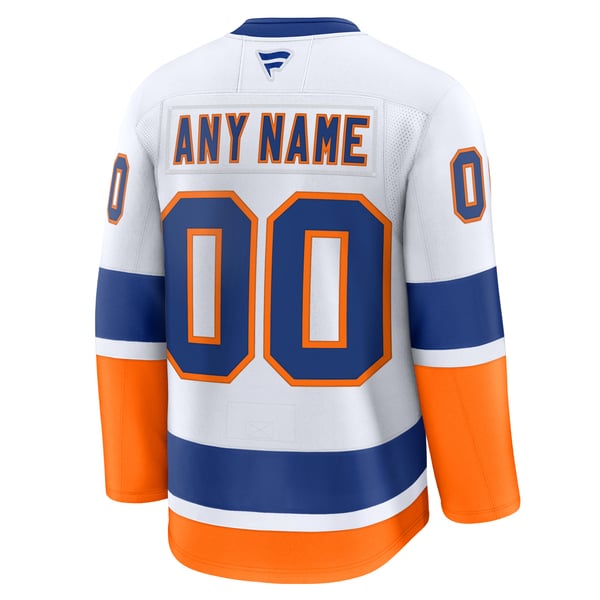 Men's New York Islanders Fanatics White Away Premium Custom Jersey - Image 4