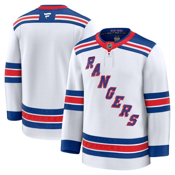 Men's New York Rangers Fanatics White Away Premium Jersey - Image 2