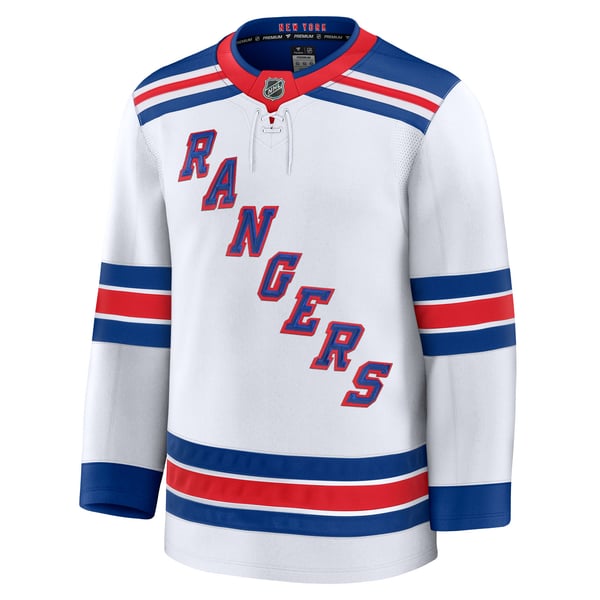 Men's New York Rangers Fanatics White Away Premium Jersey - Image 3