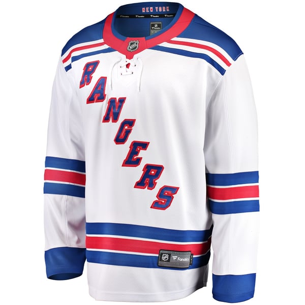 Men's New York Rangers Fanatics White Breakaway Away Jersey - Image 3
