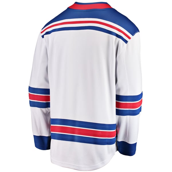 Men's New York Rangers Fanatics White Breakaway Away Jersey - Image 4