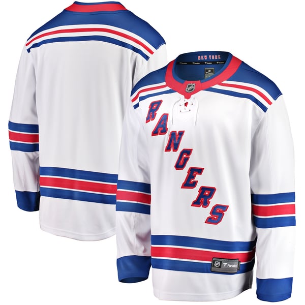 Men's New York Rangers Fanatics White Breakaway Away Jersey - Image 1