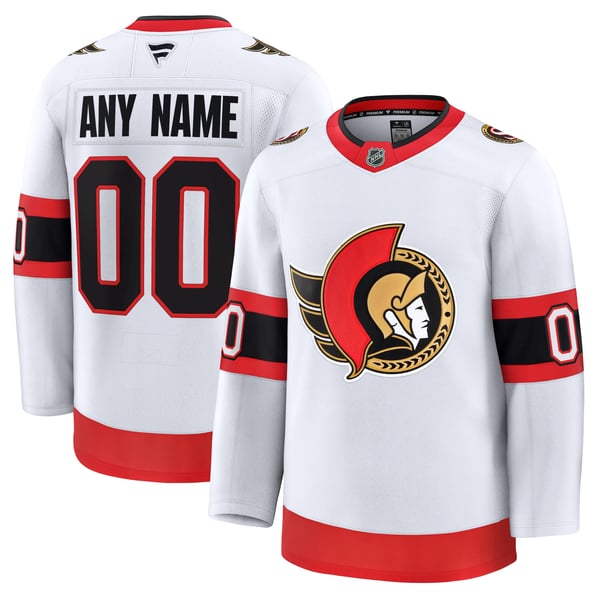 Men's Ottawa Senators Fanatics White Away Premium Custom Jersey - Image 2