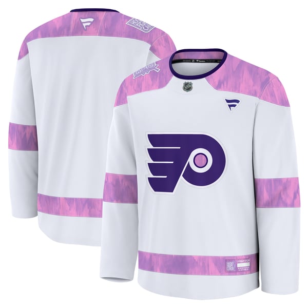 Men's Philadelphia Flyers  Fanatics White 2024 Hockey Fights Cancer Practice Jersey - Image 1