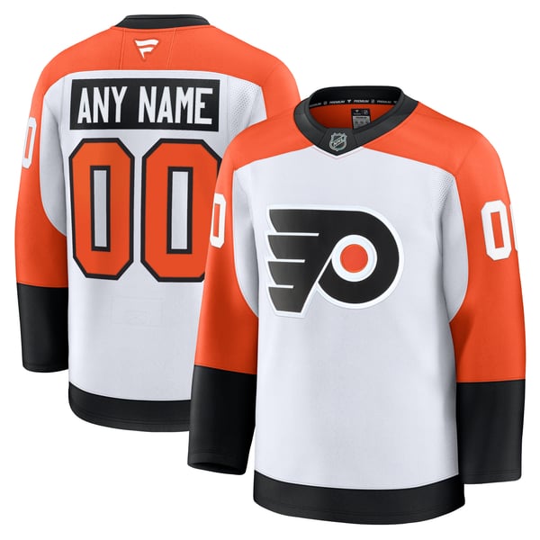 Men's Philadelphia Flyers Fanatics White Away Premium Custom Jersey - Image 1