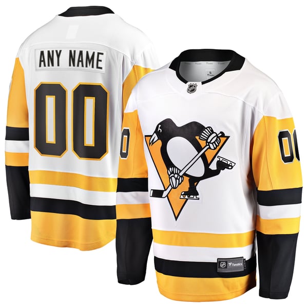 Men's Pittsburgh Penguins Fanatics White Away Breakaway Custom Jersey - Image 2