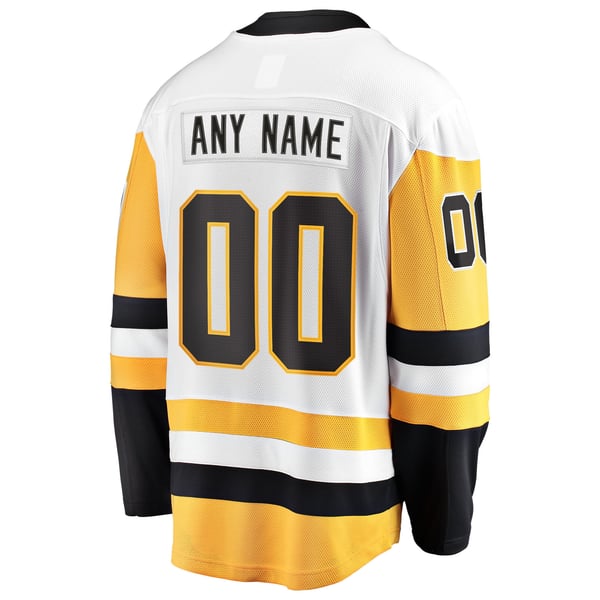 Men's Pittsburgh Penguins Fanatics White Away Breakaway Custom Jersey - Image 4