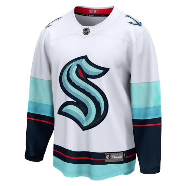 Men's Seattle Kraken Fanatics White Away Breakaway Jersey - Image 3