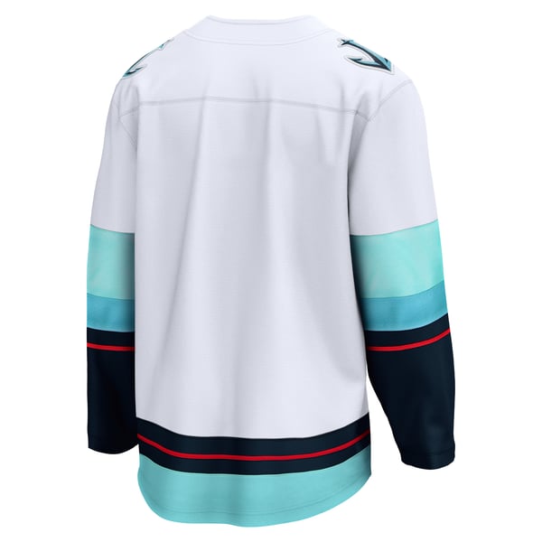 Men's Seattle Kraken Fanatics White Away Breakaway Jersey - Image 4