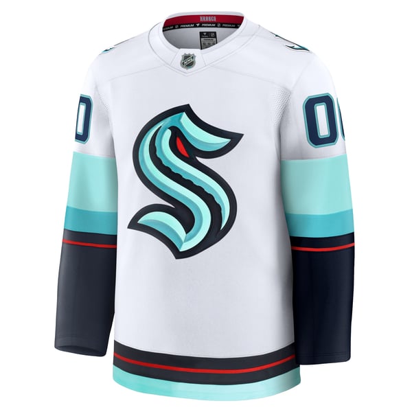 Men's Seattle Kraken Fanatics White Away Premium Custom Jersey - Image 3