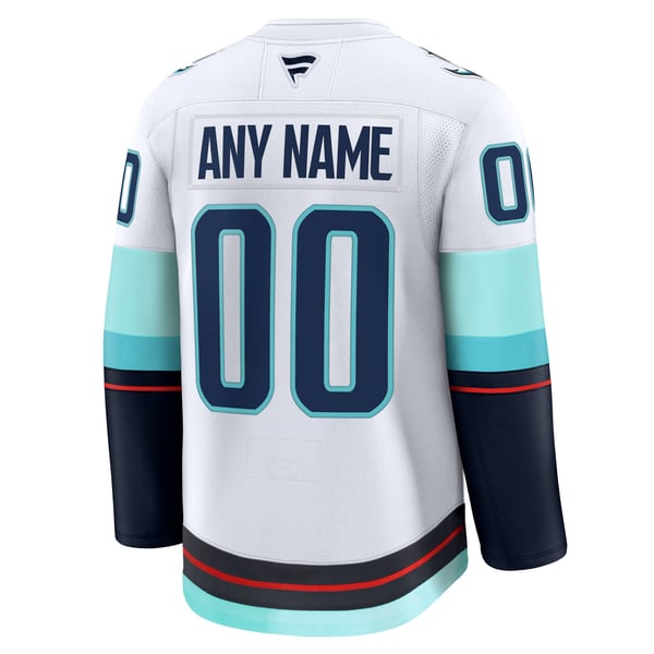 Men's Seattle Kraken Fanatics White Away Premium Custom Jersey - Image 4