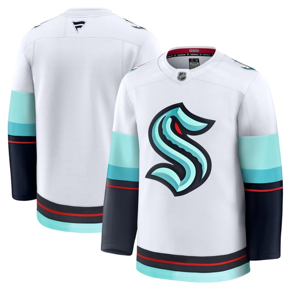 Men's Seattle Kraken Fanatics White Away Premium Jersey - Image 2