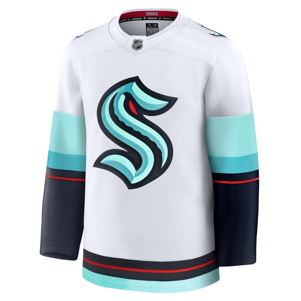 Men's Seattle Kraken Fanatics White Away Premium Jersey - Image 3