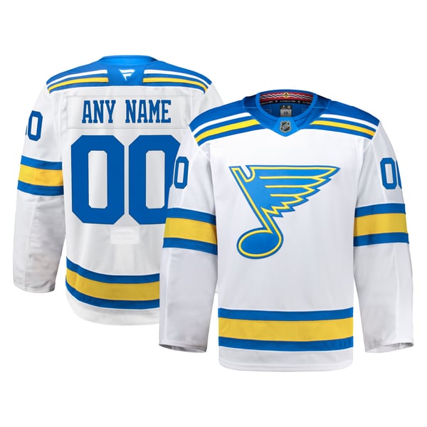 Men's St. Louis Blues Fanatics White Away Authentic Pro Custom Jersey - Image 2