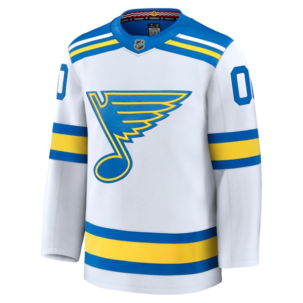 Men's St. Louis Blues Fanatics White Away Premium Custom Jersey - Image 3