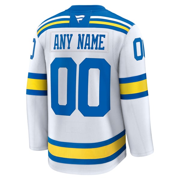 Men's St. Louis Blues Fanatics White Away Premium Custom Jersey - Image 4
