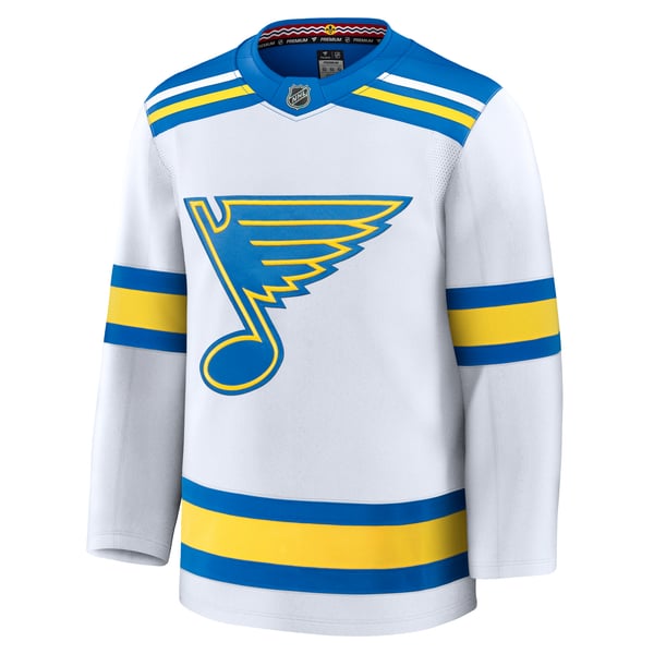 Men's St. Louis Blues Fanatics White Away Premium Jersey - Image 3