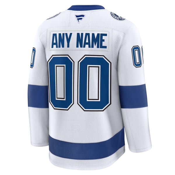 Men's Tampa Bay Lightning Fanatics White Away Premium Custom Jersey - Image 4