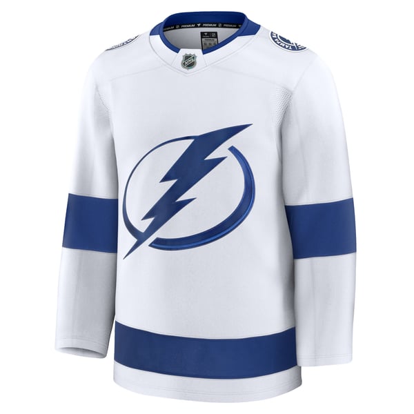 Men's Tampa Bay Lightning Fanatics White Away Premium Jersey - Image 3