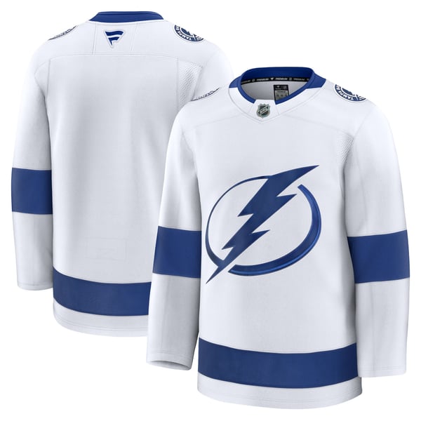 Men's Tampa Bay Lightning Fanatics White Away Premium Jersey - Image 1