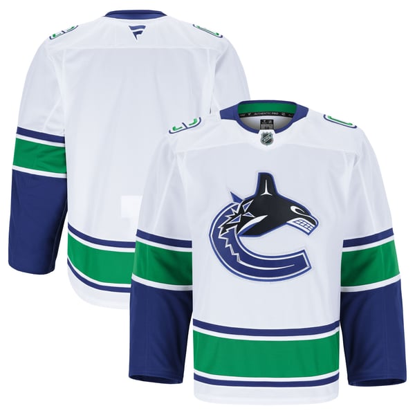 Men's Vancouver Canucks Fanatics White Away Authentic Pro Jersey - Image 1