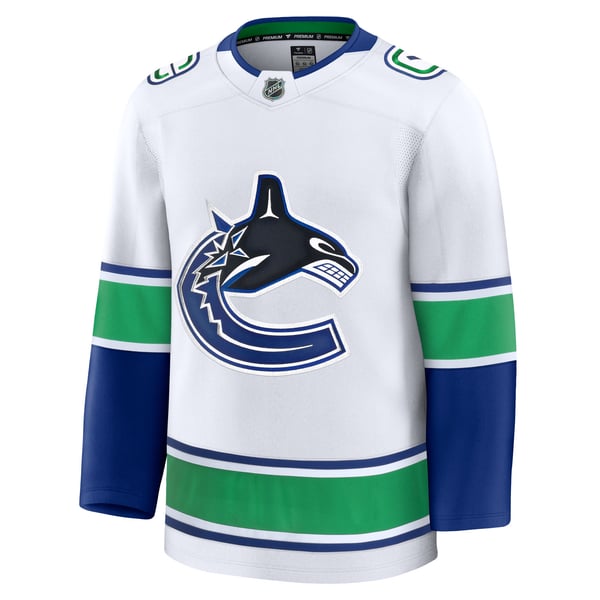 Men's Vancouver Canucks Fanatics White Away Premium Jersey - Image 3