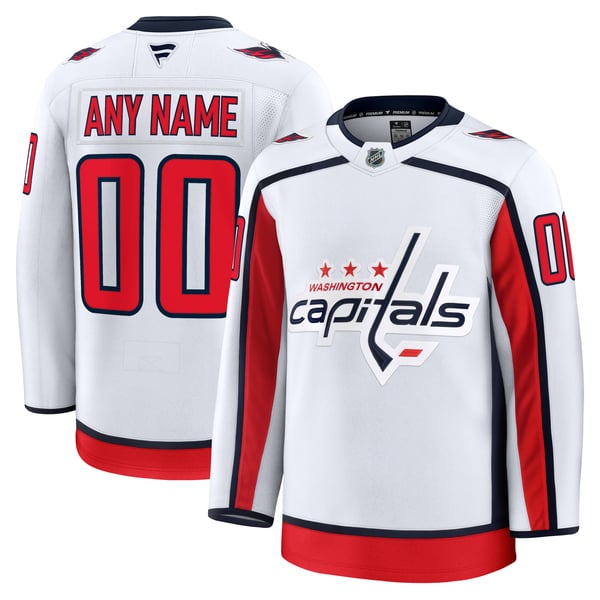 Men's Washington Capitals Fanatics White Away Premium Custom Jersey - Image 2