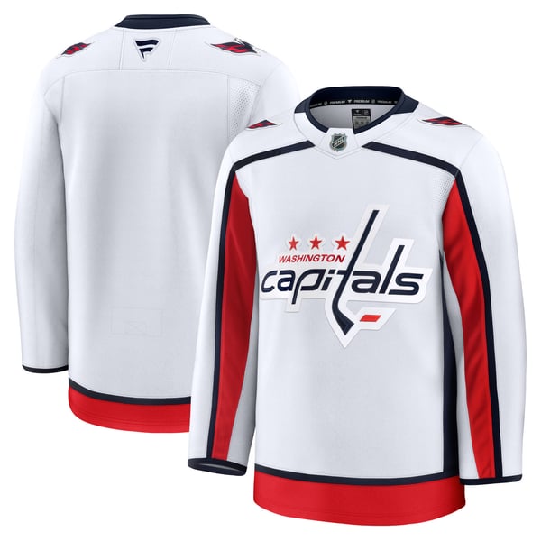 Men's Washington Capitals Fanatics White Away Premium Jersey - Image 2