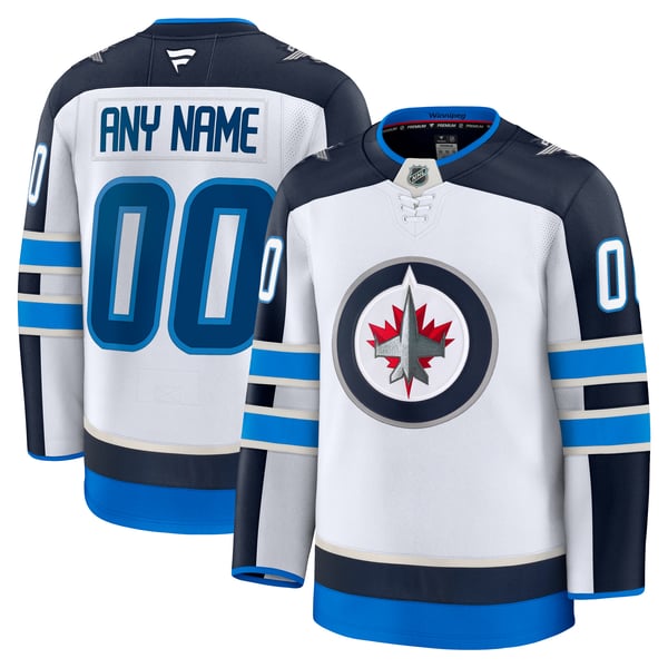 Men's Winnipeg Jets Fanatics White Away Premium Custom Jersey - Image 1